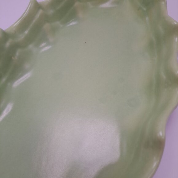 Haeger Ceramic Ruffled Dish Mint Green Relish Finger Foods Cookies Decor Vintage - Picture 6 of 16
